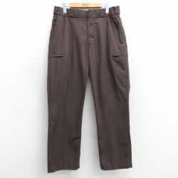 W32★古着 ワーク パンツ メンズ elbeco 茶 ブラウン 25mar17 中古 ボトムス ロング