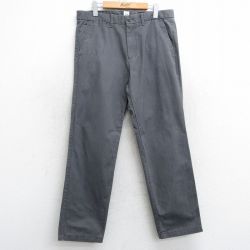 W33★古着 ギャップ GAP パンツ メンズ コットン 濃グレー 25mar17 中古 ボトムス ロング