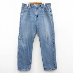 W36★古着 ラングラー Wrangler ジーンズ メンズ 紺 ネイビー デニム 25mar17 中古 ボトムス ジーパン Gパン ロング パンツ