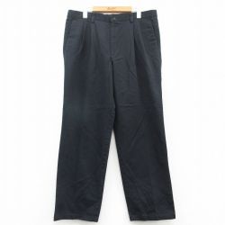 W35★古着 ドッカーズ チノ パンツ チノパン メンズ コットン 黒 ブラック 25mar17 中古 ボトムス ロング