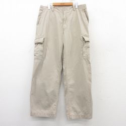 W38★古着 ギャップ GAP カーゴ パンツ メンズ ダック地 コットン ベージュ カーキ 25mar17 中古 ボトムス ロング