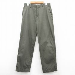 W32★古着 ドッカーズ チノ パンツ チノパン メンズ 濃緑 グリーン 25mar17 中古 ボトムス ロング