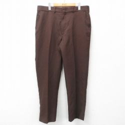 W38★古着 スラックス パンツ メンズ 90年代 90s USA製 茶 ブラウン 25mar17 中古 ボトムス ロング