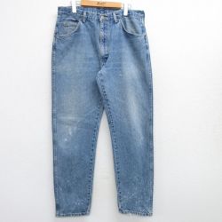 W34★古着 ラングラー Wrangler ジーンズ メンズ 00年代 00s 薄紺 ネイビー デニム 25mar17 中古 ボトムス ジーパン Gパン ロング パンツ