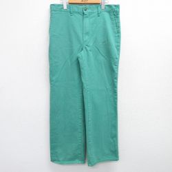 W33★古着 パンツ メンズ 90年代 90s USA製 緑 グリーン 25mar17 中古 ボトムス ロング