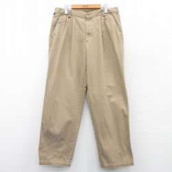 【50%OFF】W35★古着 ドッカーズ パンツ メンズ コットン 濃ベージュ カーキ 25mar18 中古 ボトムス ロング