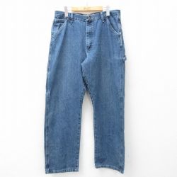 W35★古着 ラングラー Wrangler ペインター パンツ メンズ 紺 ネイビー デニム 25mar18 中古 ボトムス ロング