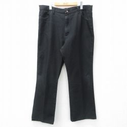 W39★古着 ラングラー Wrangler ランチャー パンツ メンズ フレア 黒 ブラック 25mar18 中古 ボトムス ロング