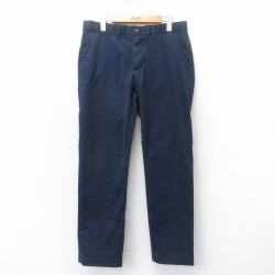 W33★古着 トミーヒルフィガー TOMMY HILFIGER ブランド パンツ メンズ 紺 ネイビー 25mar18 中古 ボトムス ロング