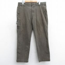 【50%OFF】W38★古着 G.H.BASS パンツ メンズ ダック地 濃緑 グリーン 25mar18 中古 ボトムス ロング
