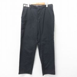 W35★古着 ワーク パンツ メンズ 黒 ブラック 25mar18 中古 ボトムス ロング