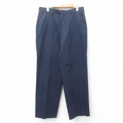 W33★古着 ワーク パンツ メンズ 紺 ネイビー 25mar18 中古 ボトムス ロング