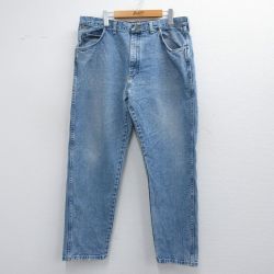 W38★古着 ラングラー Wrangler ジーンズ メンズ 90年代 90s コットン USA製 紺 ネイビー デニム 【spe】 25mar19 中古 ボトムス ジーパン Gパン ロング パンツ