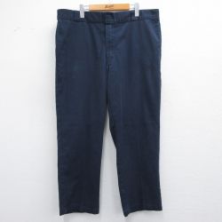 W42★古着 ディッキーズ Dickies ワーク パンツ メンズ 874 大きいサイズ 紺 ネイビー 25mar19 中古 ボトムス ロング