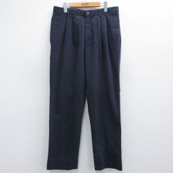 W34★古着 ドッカーズ パンツ メンズ コットン 紺 ネイビー 25mar19 中古 ボトムス ロング