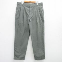 W36★古着 パンツ メンズ コットン USA製 緑 グリーン 25mar19 中古 ボトムス ロング