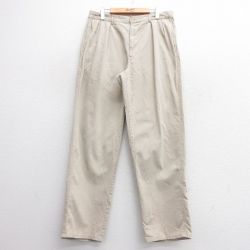 W34★古着 ラルフローレン Ralph Lauren ブランド チノ パンツ チノパン メンズ 90年代 90s コットン ベージュ カーキ 【spe】 25mar21 中古 ボトムス ロング