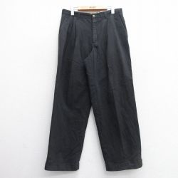 W34★古着 トミーヒルフィガー TOMMY HILFIGER パンツ メンズ コットン 黒 ブラック 25mar21 中古 ボトムス ロング