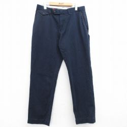 W33★古着 ラルフローレン Ralph Lauren ブランド パンツ メンズ 90年代 90s コットン 紺 ネイビー 25mar21 中古 ボトムス ロング