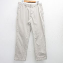 W33★古着 ラルフローレン Ralph Lauren ブランド パンツ メンズ コットン 薄ベージュ カーキ 25mar21 中古 ボトムス ロング