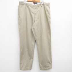 【20%OFF】W39★古着 ラルフローレン Ralph Lauren チャップス ブランド パンツ メンズ 90年代 90s コットン ベージュ カーキ 25mar21 中古 ボトムス ロング