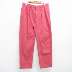 W32★古着 ラルフローレン Ralph Lauren ブランド パンツ メンズ 90年代 90s コットン 濃ピンク 25mar21 中古 ボトムス ロング