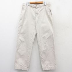 【20%OFF】W34★古着 トミーヒルフィガー TOMMY HILFIGER ブランド パンツ メンズ コットン 生成り 25mar21 中古 ボトムス ロング