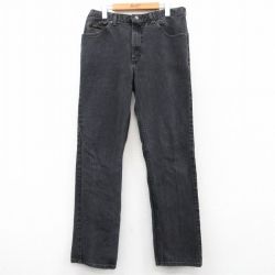 W35★古着 リー Lee ジーンズ メンズ コットン 黒 ブラック デニム 25mar21 中古 ボトムス ジーパン Gパン ロング パンツ
