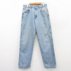 W32★古着 ラングラー Wrangler ジーンズ メンズ 00年代 00s 紺 ネイビー デニム 25mar21 中古 ボトムス ジーパン Gパン ロング パンツ