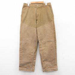W34★古着 ハンティング パンツ メンズ 90年代 90s ダック地 コットン USA製 濃ベージュ カーキ 【spe】 25mar21 中古 ボトムス ロング