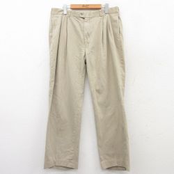 W36★古着 パンツ メンズ 90年代 90s ベージュ カーキ 25mar21 中古 ボトムス ロング