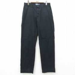 W32★古着 ラルフローレン Ralph Lauren ブランド パンツ メンズ コットン 黒 ブラック 【spe】 25mar22 中古 ボトムス ロング