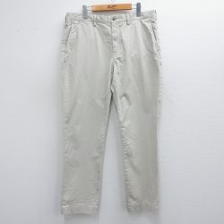 W37★古着 ラルフローレン Ralph Lauren ブランド パンツ メンズ ワンポイントロゴ 薄ベージュ カーキ 25mar22 中古 ボトムス ロング