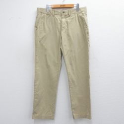 W34★古着 トミーヒルフィガー TOMMY HILFIGER ブランド パンツ メンズ コットン ベージュ カーキ 25mar22 中古 ボトムス ロング