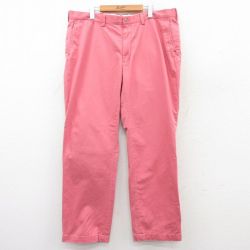 W40★古着 ラルフローレン Ralph Lauren ブランド パンツ メンズ 大きいサイズ コットン ピンク 25mar22 中古 ボトムス ロング