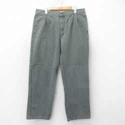 【50%OFF】W37★古着 ウールリッチ WOOLRICH パンツ メンズ コットン 濃緑 グリーン 25mar24 中古 ボトムス ロング