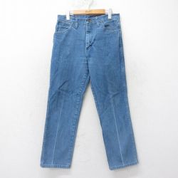W32★古着 ラングラー Wrangler ジーンズ メンズ コットン 紺 ネイビー デニム 25mar24 中古 ボトムス ジーパン Gパン ロング パンツ