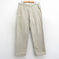 W32★古着 ラルフローレン Ralph Lauren ブランド チノ パンツ チノパン メンズ 90年代 90s ワンポイントロゴ コットン ベージュ カーキ 25mar24 中古 ボトムス ロング