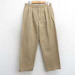 W30★古着 ラルフローレン Ralph Lauren ブランド チノ パンツ チノパン メンズ 90年代 90s コットン 濃ベージュ カーキ 25mar24 中古 ボトムス ロング