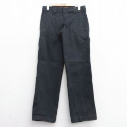 【50%OFF】W33★古着 ディッキーズ Dickies パンツ メンズ 黒 ブラック 25mar24 中古 ボトムス ロング