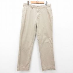 W33★古着 ラルフローレン Ralph Lauren ブランド パンツ メンズ コットン ベージュ カーキ 25mar24 中古 ボトムス ロング