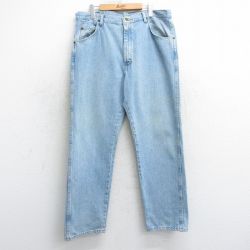 W38★古着 ラングラー Wrangler ジーンズ メンズ 00年代 00s コットン 薄紺 ネイビー デニム 25mar25 中古 ボトムス ジーパン Gパン ロング パンツ