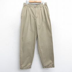【20%OFF】W31★古着 トミーヒルフィガー TOMMY HILFIGER ブランド チノ パンツ チノパン メンズ 90年代 90s ワンポイントロゴ コットン ベージュ カーキ 25mar25 中古 ボトムス ロング