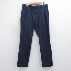 W34★古着 ラルフローレン Ralph Lauren ブランド パンツ メンズ ワンポイントロゴ 紺 ネイビー 25mar26 中古 ボトムス ロング