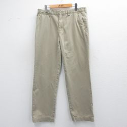 W35★古着 ラルフローレン Ralph Lauren ブランド チノ パンツ チノパン メンズ 90年代 90s PRESTON コットン 薄ベージュ カーキ 25mar26 中古 ボトムス ロング