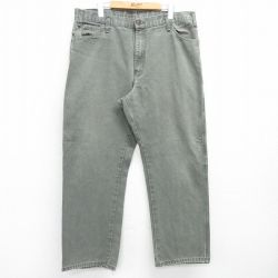 W39★古着 ディッキーズ Dickies ペインター パンツ メンズ ダック地 緑系 グリーン 25mar26 中古 ボトムス ロング