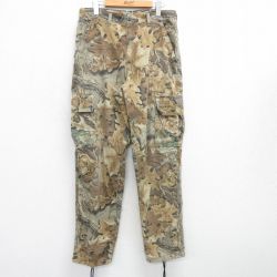【50%OFF】W35★古着 ハンティング カーゴ パンツ メンズ 90年代 90s USA製 茶他 ブラウン 迷彩 25mar26 中古 ボトムス ロング