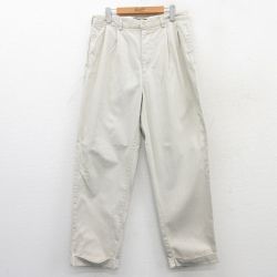 W33★古着ラルフローレン ブランド チノ パンツ チノパン メンズ 90年代 90s コットン 薄ベージュ カーキ 25mar26 中古 ボトムス ロング