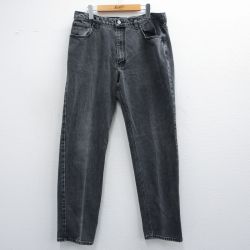 W37★古着 カルバンクライン Calvin Klein ジーンズ メンズ 90年代 90s コットン USA製 黒 ブラック デニム 【spe】 25mar27 中古 ボトムス ジーパン Gパン ロング パンツ