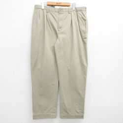W37★古着 ラルフローレン Ralph Lauren ブランド チノ パンツ チノパン メンズ 90年代 90s コットン 薄ベージュ カーキ 25mar27 中古 ボトムス ロング